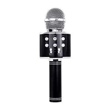 Imagem de Microfone profissional BT sem fio Karaokê alto-falante KTV Music Player Gravador de canto Microfone portátil preto