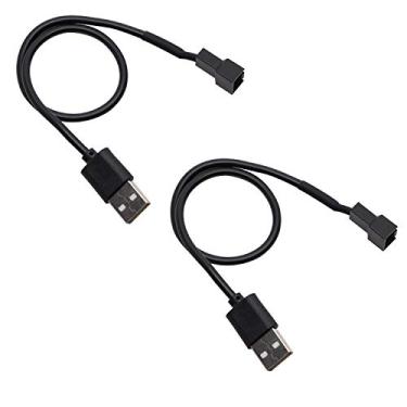 Imagem de Mini Skater 5V USB para 3Pin PC Fan Adaptador de alimentação Cabo de alimentação Manga Conector Cabo para PC Case Fan CPU Ventilador de resfriamento para laptop DIY, 2 peças
