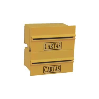 Imagem de Caixa Correio Condomínio Detrás Para Muro Amarela 2 Módulos