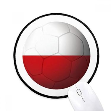 Imagem de DIYthinker Mouse pad de futebol da bandeira nacional da Polônia para mesa de escritório tapete redondo para computador