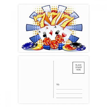 Imagem de Fichas de dados de cassino ilustração de pôquer conjunto de cartão postal de aniversário cartão de agradecimento