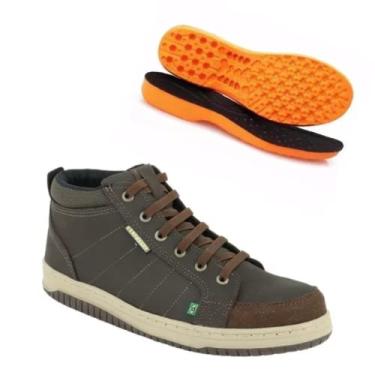 Imagem de BOTA DE SEGURANÇA ECOSAFETY UB370-AP-068 BICO DE PVC COURO LISO CAFÉ C.A 46121 + PALMILHA ANATÔMICA Tamanho:37