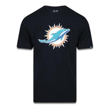 Imagem de Camiseta Plus Size Miami Dolphins Nfl Preto Mescla Cinza New Era
