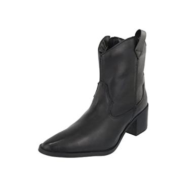 Imagem de Bota Texana em Couro Country Cano Curto Feminina Retta Oficial Preta (38)