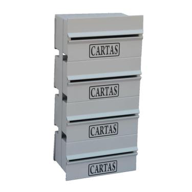 Imagem de Caixa Correio Condomínio Detrás Para Muro Cinza 4 Módulos