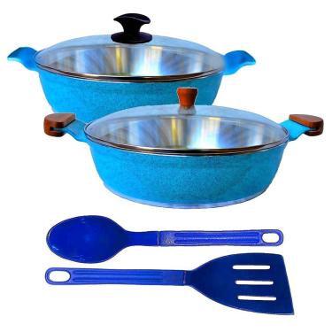 Imagem de Jogo Frigideiras Antiaderente Usinado AA e AM 30cm T01 N08