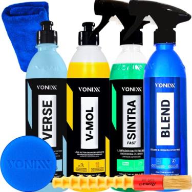 Imagem de Kit Para Lavar e Revitalizar o Carro Moto V-Mol 500ml Sintra Fast Revitalizador Verse Cera Liquida Blend Vonixx