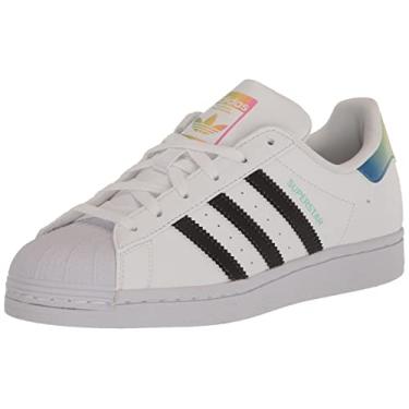 Imagem de adidas Originals Tênis infantil unissex Superstar, Branco/feixe rosa/preto, 5 Big Kid