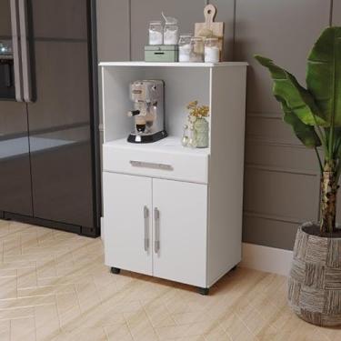 Imagem de Rack + Painel VIV 1.80m 2 Gavetas com Corrediças Telescópicas Adega com Capacidade para 10 Garrafas Estilo Retrô com Pés em Madeira Cor Off White/Freijó