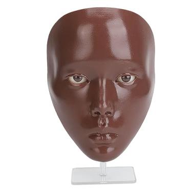 Imagem de Rosto de Prática de Maquiagem 5D Realista Com Suporte, Ideal para Sobrancelhas, Cílios, Delineador, Sombra, Maquiagem Facial Completa, Fácil de Limpar (Preto)