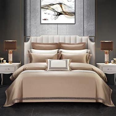 Imagem de Jogo de cama de algodão de cavalo de fio duplo hotel capa de colcha simples conjunto de quatro peças (cor: C, tamanho: 220 * 240 cm) (C 200 * 230 cm)