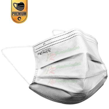 Imagem de Máscara descartável fênix cor branco caixa com 50 unidades