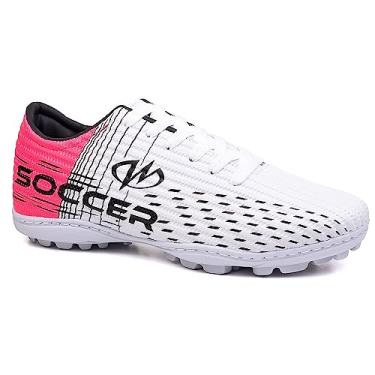 Imagem de Chuteira Society Grama Sintética Runway Soccer Masculino Tamanho:39;Cor:Branco