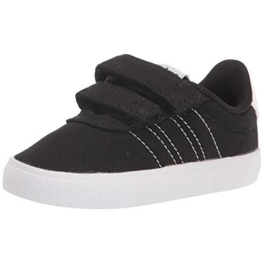 Imagem de adidas Tênis de skate unissex infantil Vulcraid3r, Core White/Black/Core Black, 18