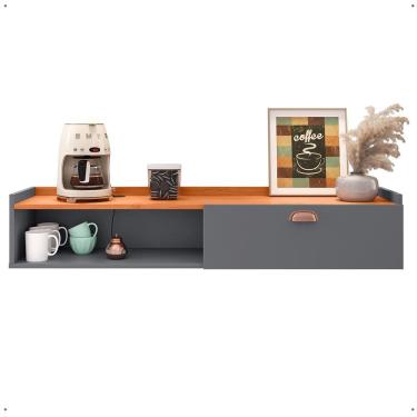 Imagem de Aparador Buffet Suspenso Moderno Decor 1 Porta Nicho Organizador Sala Estar Jantar Área Café – RPM