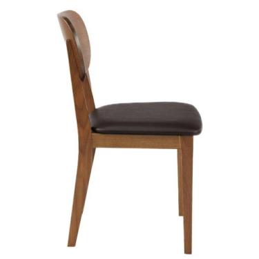 Imagem de Cadeira de Madeira Tramontina Bahia em Tauarí Amêndoa Estofado Café