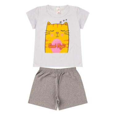 Imagem de Pijama Infantil Juvenil Menina Verão em Meia Malha - Analê, Branco, 10