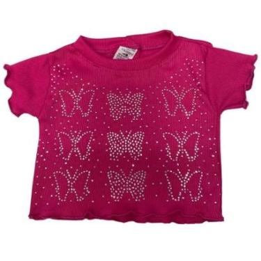 Imagem de Blusa Magic Sky Kids Infantil Manga Curta Básica Com Strass Feminina-Feminino