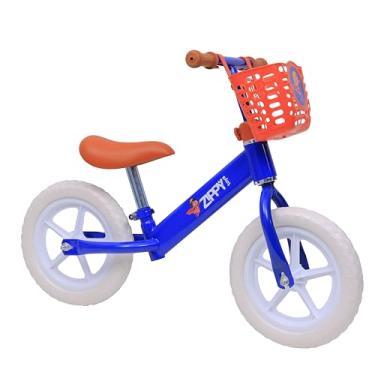 Imagem de Zippy Toys, Bicicleta de Equilíbrio Infantil 3 Anos em Plástico Aço Carbono com Cestinha e Aro 12, Azul