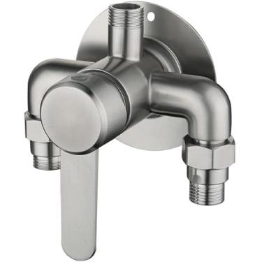 Imagem de HONGBEC Válvula de Controle de Torneira de Chuveiro de Montagem Na Parede, Torneira de Chuveiro Exposta de Aço Inoxidável 304 com Válvula de Controle e Interruptor de Torneira (B)