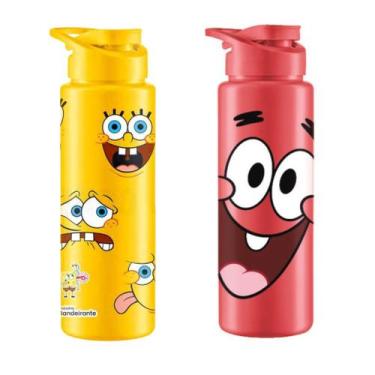 Imagem de Garrafinha de Água 750ML Squeeze Bob Esponja BPA Free Reforçada - Plas