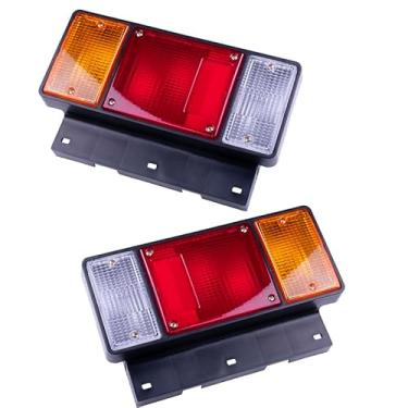 Imagem de Prefer Warehouse Conjunto de luz traseira compatível com ISUZU ELF NPR NPR-HD NRR NQR NPS NKR NHR FSR FTR FRR 24V traseira 1987-2022 par de caminhões esquerda direita lâmpada traseira com lâmpadas