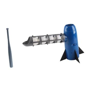 Imagem de Colaxi Baseball Pitching Machine Baseball Pitcher Entertainment tocando presente de equipamento de treinamento de quintal com bastão e 5 beisebol, Azul