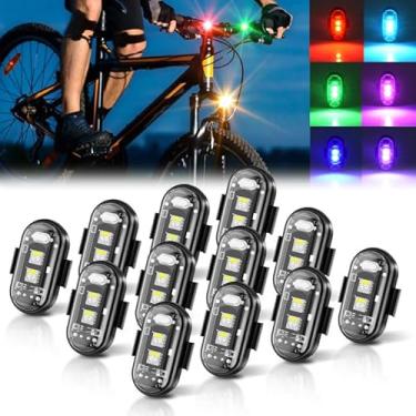 Imagem de MNJ Motor Luzes estroboscópicas de LED sem fio, controle remoto, 8 cores, USB, à prova d'água, anticolisão, piscantes, luzes de aviso de emergência para carro, motocicleta, drone, aeronave, bicicleta