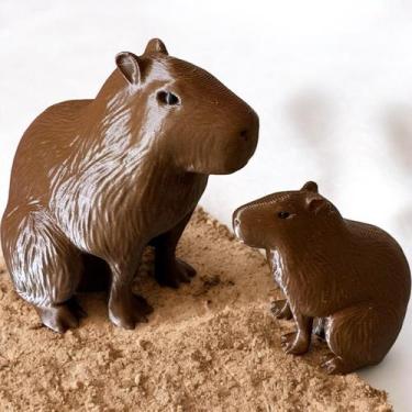 Imagem de Enfeite Capivara + Filhote Sentados - FLEX3D