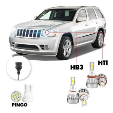 Imagem de Lampada Led Jeep Grand Cherokee 2005 A 2009 Hb3 H11 20000lm - V10, Bra