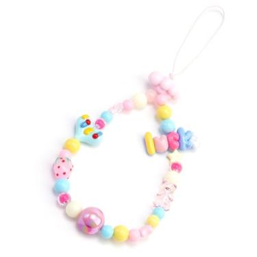 Imagem de JMCRATE Elegante berloque de telefone com contas para cachorro com alça estética Y2K chaveiro bonito para bolsa, câmera, decoração USB, Small, Acrílico, Sem Pedra Preciosa