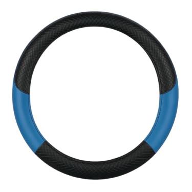 Imagem de Capa de volante de carro, antiderrapante, segura, macia, respirável – couro sintético de malha diamante, resistente ao desgaste e durável, ajuste universal de 37,5 a 38 cm com anel interno de borracha