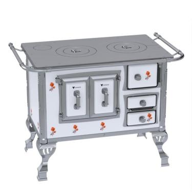 Imagem de Fogao a Lenha GII N 1 Sec Branco Flor Sem Tampa