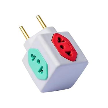 Imagem de Adaptador de Tomada Múltiplo com 3 Entradas, 10A/20A, Formato Cubo, Padrão Brasileiro 3 Pinos (3)