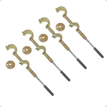 Imagem de Kit 4 Unid Suporte Varão Comum Duplo Parede 19/28mm Dourado - ART DECO