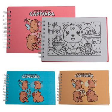 Imagem de Kit 3 Livros Para Colorir Infantil Capivara Folha Acetato - Toys 2u