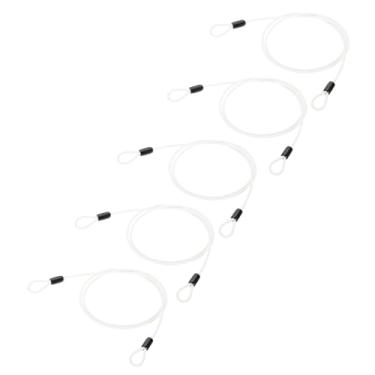 Imagem de PATIKIL Cabo de aço inoxidável revestido de vinil de 5/81.3 cm de diâmetro com laço, 5 peças de corda de fio flexível de 1,2 m (119,4 cm) Cadeado de corrente de segurança para iluminação de palco ao