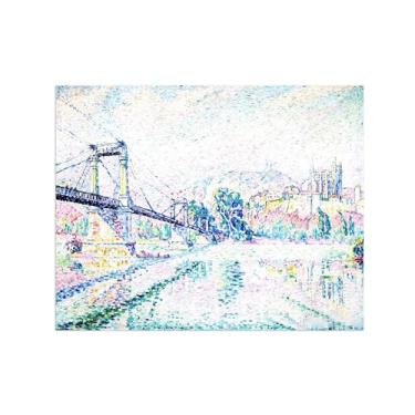 Imagem de Paul Signac Famosas Pinturas-Impressas em Tela-Ponte-Moderno Pôster Decoração Sala de Estar e Quarto 60x80cm24x31in Sem Moldura
