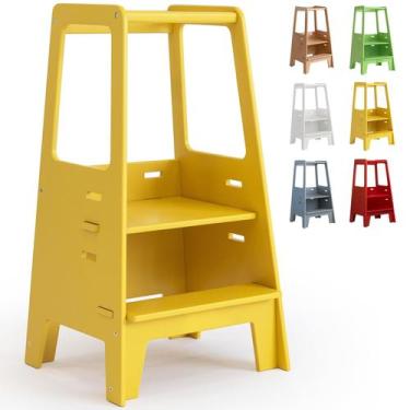 Imagem de Banqueta de madeira Toddler Standing Tower AVDAR para cozinha