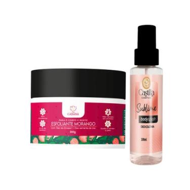 Imagem de Kit Esfoliante Morango Fio Cabana 300g + Body Splash Castilla 100ml  H
