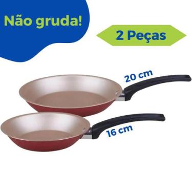 Imagem de Kit Frigideira Jogo Conjunto Antiaderente 2 Peças Alumínio Panelux
