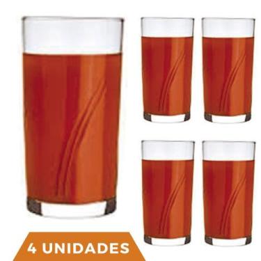 Imagem de Jogo 4 Copos Brisa 300ml Agua Vidro Transparente Suco Nadir - NADIR FI
