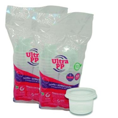 Imagem de Pote plastico descartavel redondo c/ tampa 140ml com 50 - Ultra copos