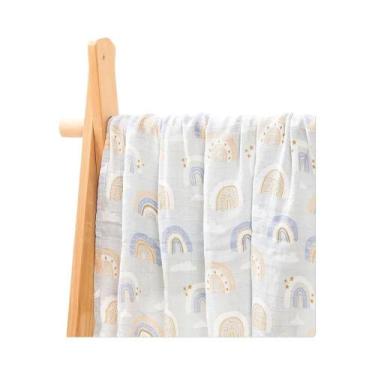 Imagem de Cobertor De Musselina De Algodão E Bambu Para Bebês, Capa De Amamentaç