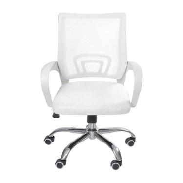 Imagem de Cadeira De Escritório 3310 tok  Branca Com Estofado Rodizio