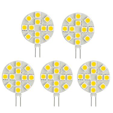 Imagem de HERO-LED SG4-12T-CW Lâmpada de substituição de halogênio de disco LED G4 com pino lateral, 2,4W, 20-25W igual, branco frio 6000K, pacote com 5 (não regulável)