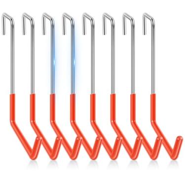 Imagem de LZVXTYM Gancho de caibro, ganchos deslizantes, grandes, S para pendurar, fácil de instalar, ganchos em S sólidos, gancho de bicicleta, ganchos em S versáteis, aço galvanizado para armazenamento de