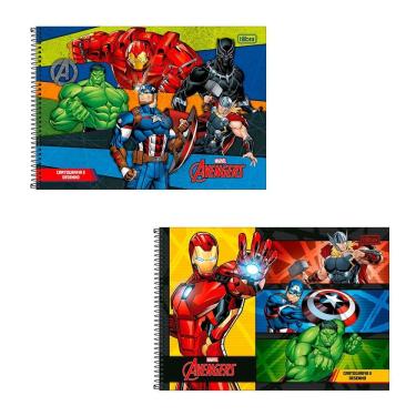 Imagem de Caderno espiral capa dura cartografia 80 fls Os Vingadore