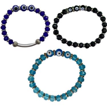Imagem de Pulseira 3 Olhos Gregos Contra Inveja - Escolha A Cor