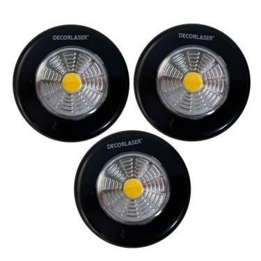 Imagem de Kit com 3 Luminárias Touch LED Button de Emergência 6500k Decorlaser